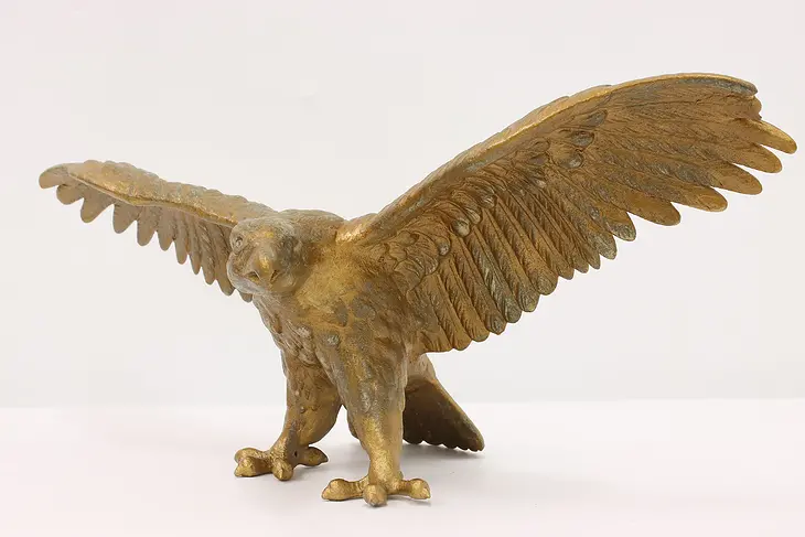 Flying Eagle Statue Vintage Gold Finish Sculpture #45392
