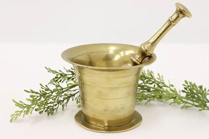 Brass Antique Apothecary Drug Spice Grinding Mortar & Pestle #45099