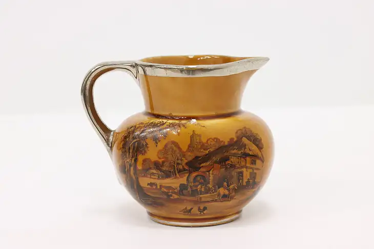 Farmhouse Pottery Antique English Creamer Pitcher, Hanley #45585