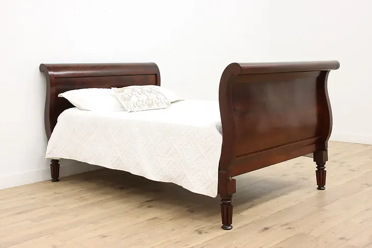 Empire Antique Flame Mahogany Queen Size Sleigh Bed #45599