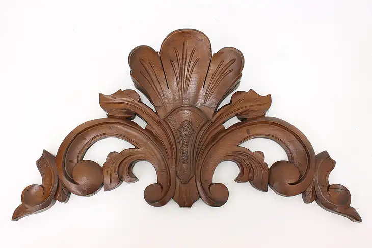 Victorian Architectural Salvage Carved Walnut Antique Crest #45644