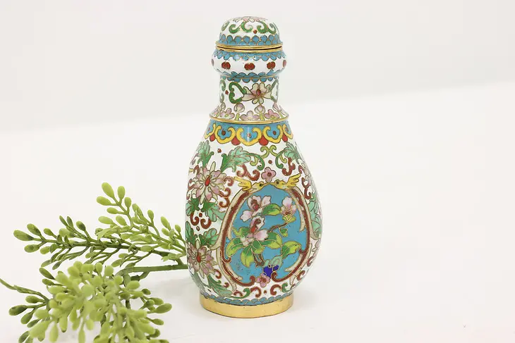 Chinese Traditional Cloisonne Vintage Inlaid Enamel Bottle #44538