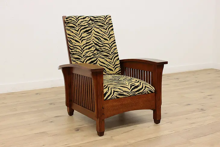 Craftsman Oak Vintage Morris Recliner Chair #35990