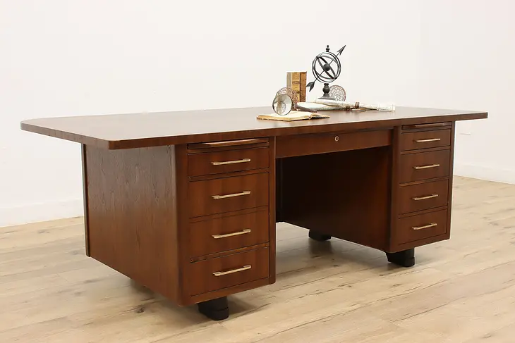 Midcentury Modern Vintage Executive Office or Library Desk #41634