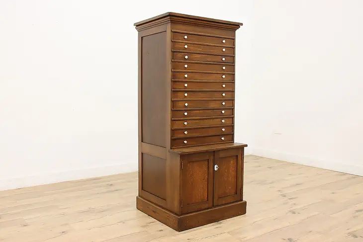 Farmhouse 12 Drawer Antique Office File Collector Cabinet #34863