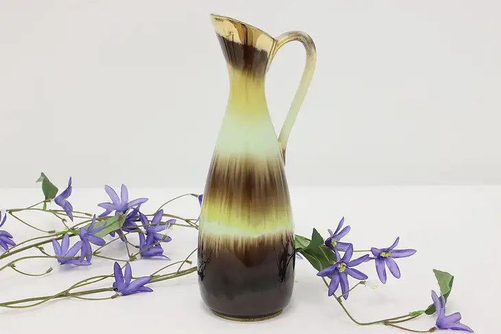 Midcentury Modern Vintage Drip Glaze Pitcher Ewer, W Germany #45202