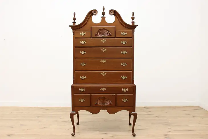 Georgian Design Mahogany Vintage Highboy Tall Chest on Chest #45976