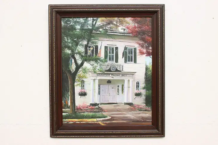 Saugatuck Hall Vintage Original Oil Painting, Parks 29.5" #46082