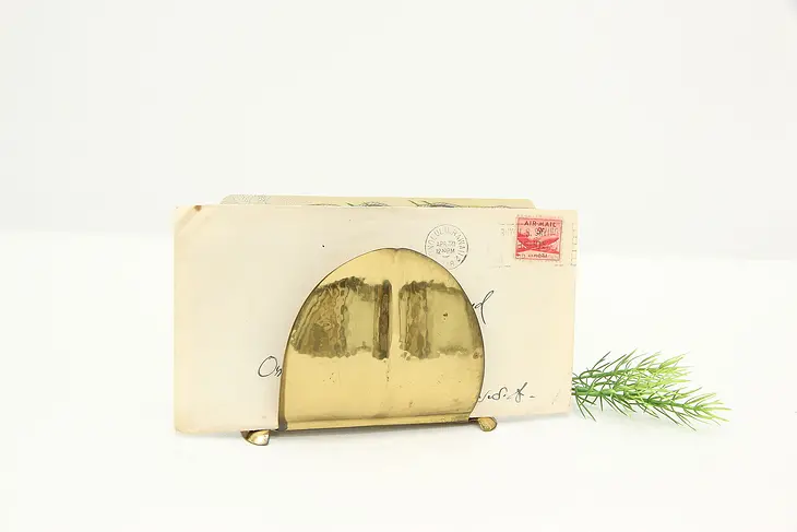 Brass Vintage Desk Letter Napkin Holder, Scan Sweden #45091