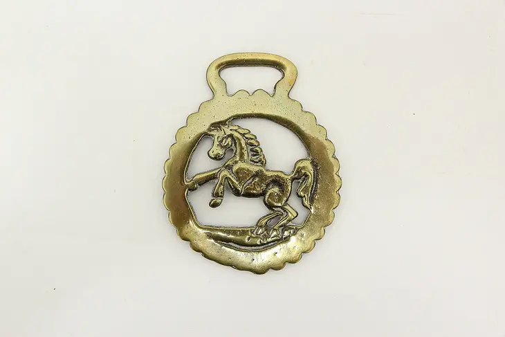 Horse Vintage Brass Harness Medallion, Unicorn #45889