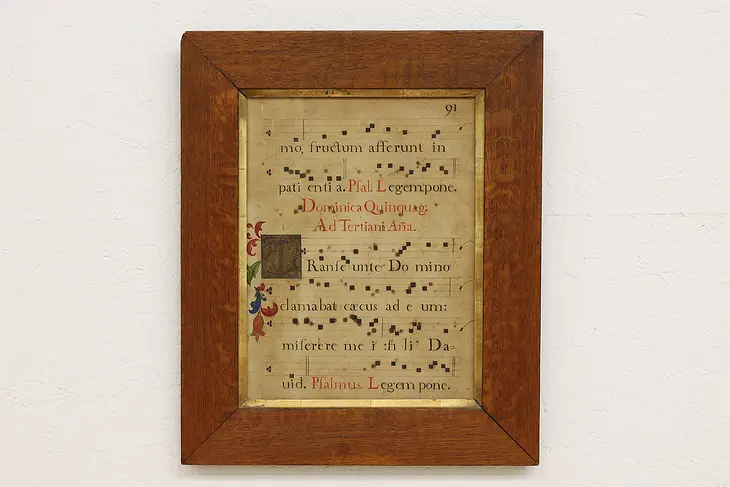 Latin Antique 1700s Hand Painted Music Manuscript Score #45545