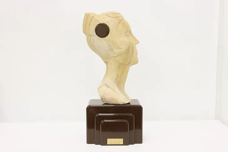 Visage de Femme Art Deco Vintage Stone Woman Bust, Brower #45309