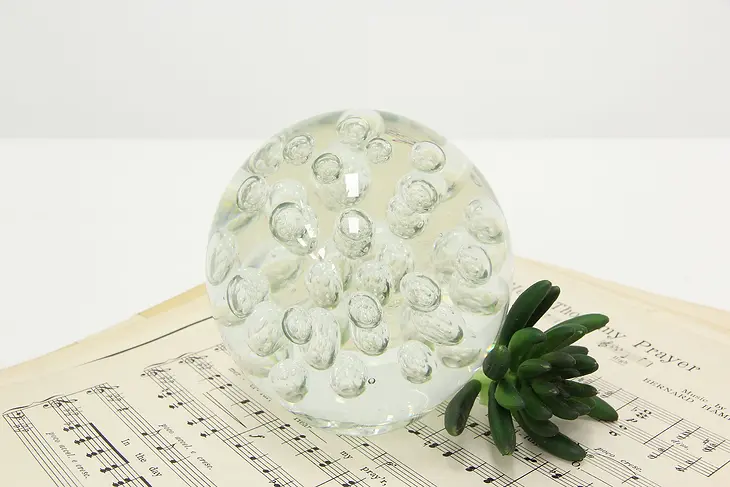 Giant Glass Vintage Paperweight, Controlled Bubbles #46179