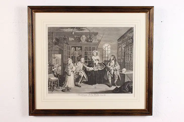 Marriage à la Mode Antique Plate 3 Engraving Hogarth 25.5" #46537