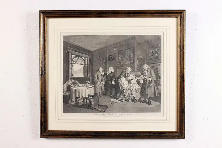 Marriage à la Mode Antique Plate 6 Engraving Hogarth 25.5" #46541