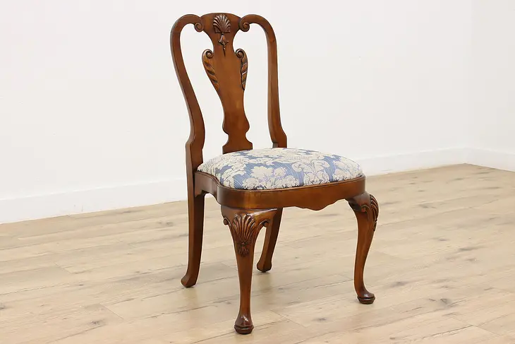 Georgian Design Vintage Walnut Dining Chair, Carved Shells #46486