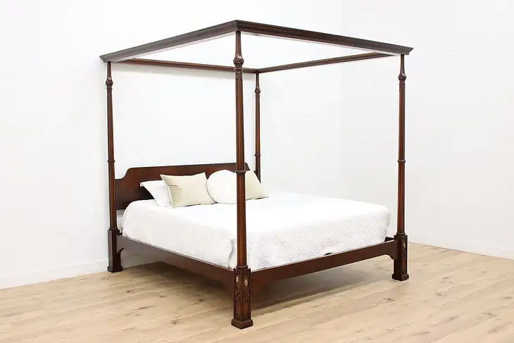 Georgian Design Vintage 4 Poster Canopy King Bed, Century #46551