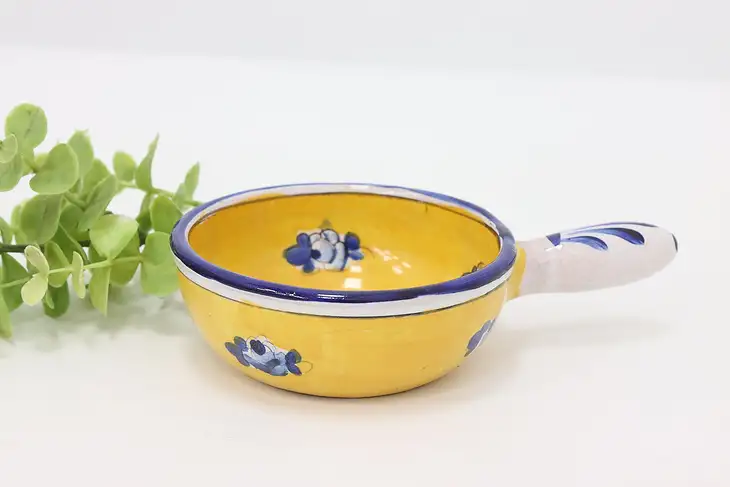 French Vintage Hand Painted Farmhouse Porringer Bowl #44024