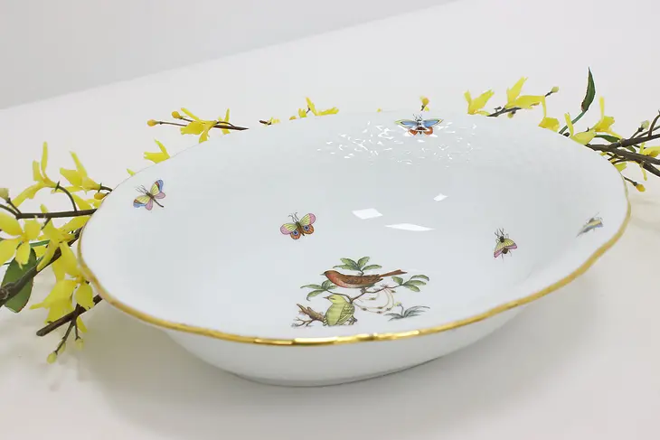 Rothschild Bird Vintage Hand Painted Porcelain Bowl, Herend #46145