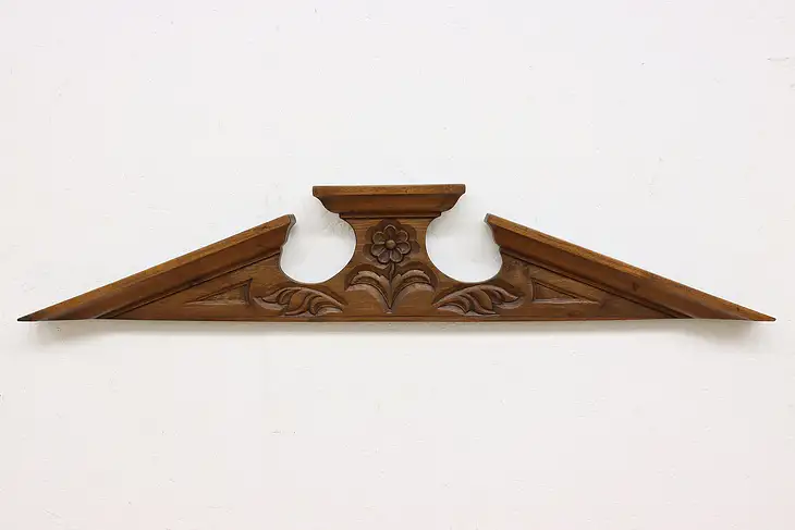 Spanish Vintage Carved Teak Architectural Salvage Crest #45991