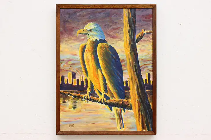 Injustice Eagle Vintage Original Oil Painting, Bodden 25.5" #46888