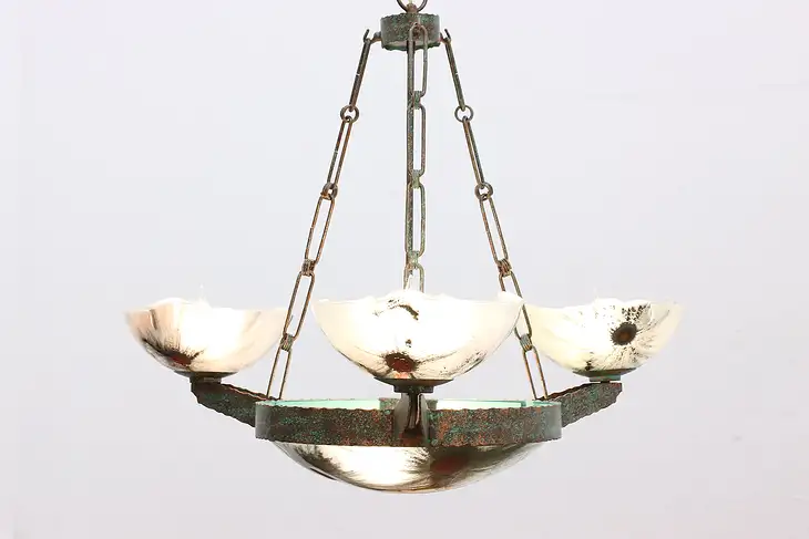 Midcentury Modern Vintage Art Glass Chandelier, Forecast #46657