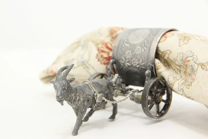 Goat Cart Victorian Antique Napkin Ring, Meriden #46841