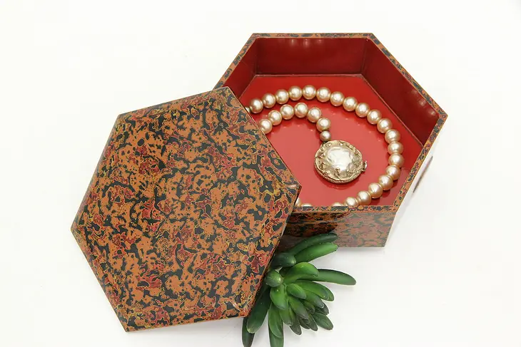 Japanese Vintage Tsugaru Nuri Lacquerware Jewelry Box #46448