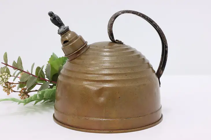 Farmhouse Vintage Copper Tea Kettle or Pot Hawk Bird Whistle #46283