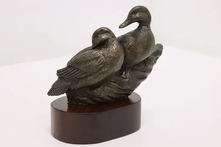 Mallard Ducks Statue Vintage Bronze Birds Sculpture, Sweeten #46611