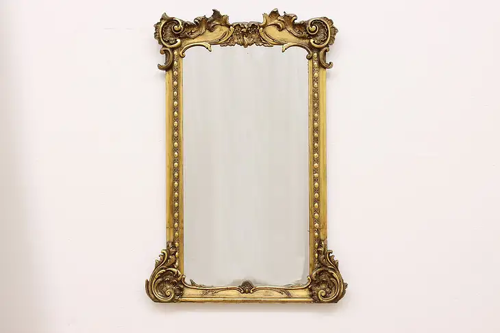 Renaissance Design Antique Carved Gilt Hall Mirror #45377