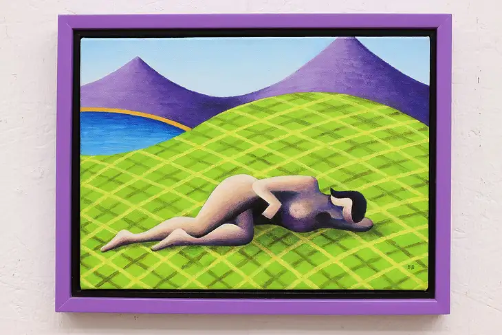 Nude on Hill Original Acrylic Painting, Bodden 16" #46990