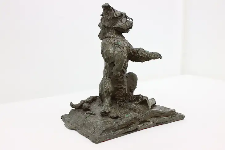 Bronze Dog Statue Educated Guess Vintage Sculpture, Holgre #46646