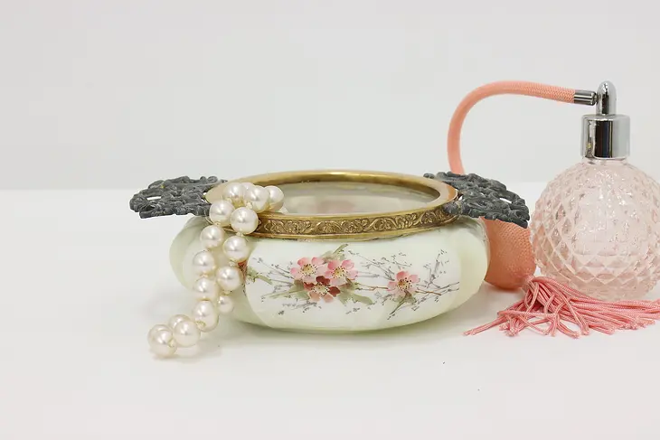 Victorian Antique Wave Crest Jewelry Boudoir Jar, Handles #47106