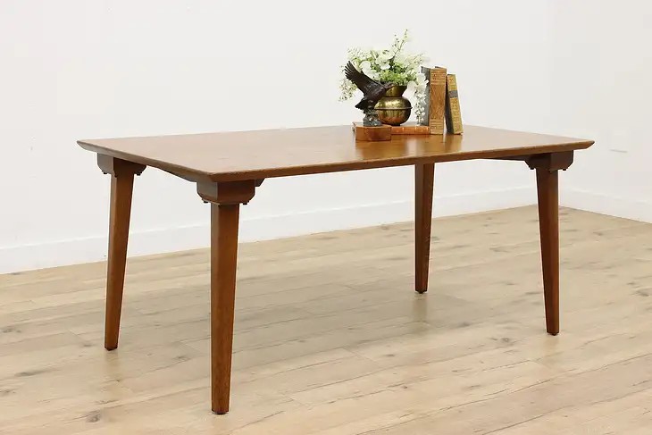 Midcentury Modern Vintage Oak Library Desk or Dining Table #47117