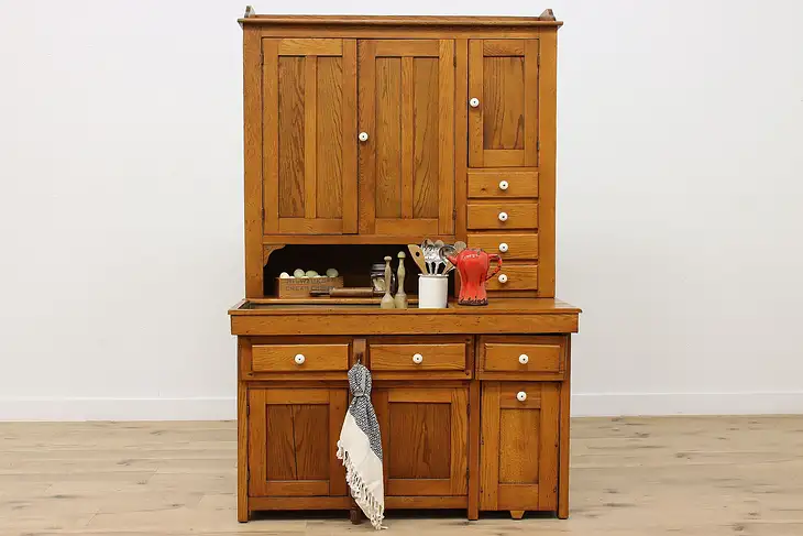 Farmhouse Antique Oak Dry Sink Kitchen Pantry Cupboard #46697