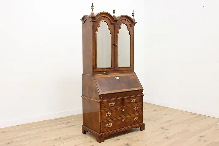 Georgian Design Vintage Secretary Desk & Bookcase, Henredon #47201