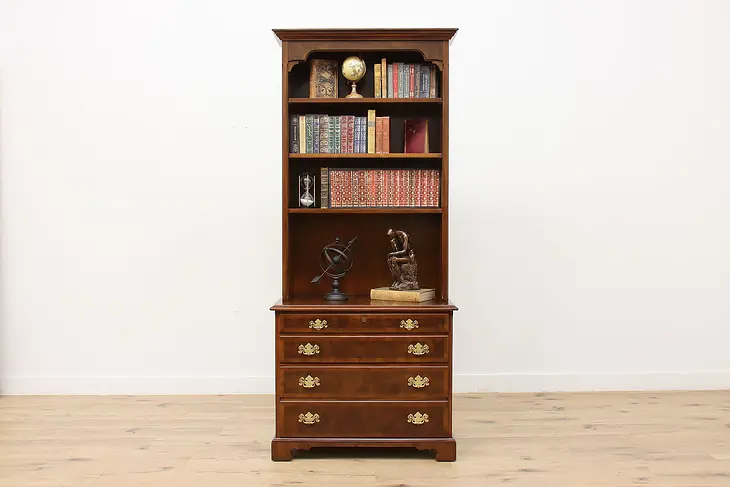 Traditional Mahogany Office Bookcase, Lateral File Widdicomb #34232