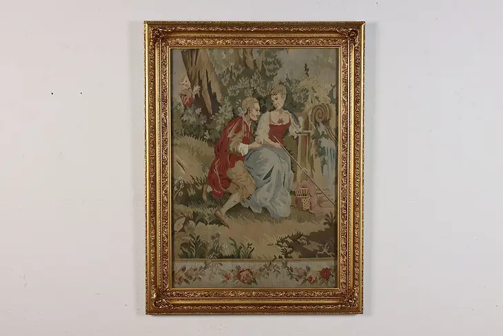 Courting Couple Needlepoint Tapestry after Boucher 41.5" #47151