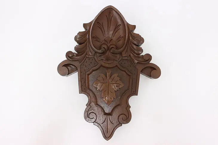 Victorian Antique Carved Walnut Architectural Salvage Crest #46640