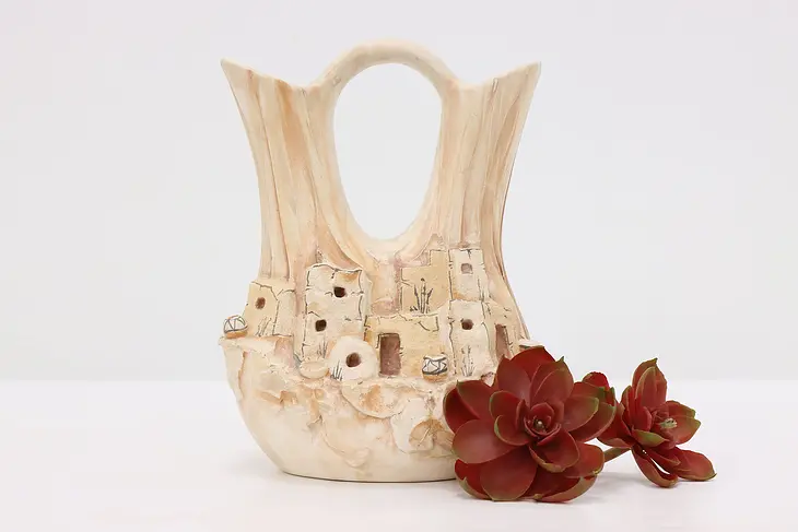 Native American Vintage Pottery Wedding Vase, Haefner Tucson #46402