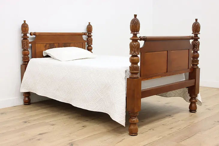 Empire Carved Mahogany & Cherry Full Double Size Poster Bed #33843