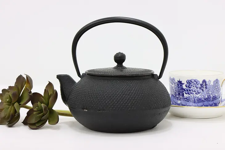 Japanese Vintage Cast Iron Teapot or Kettle w/ Strainer #47288
