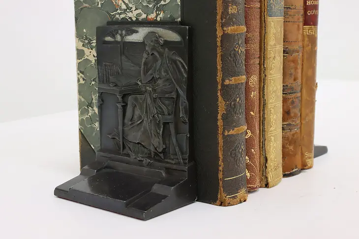 Pair of Bronze Clad Classical Woman Bookends, Pompeian #46651