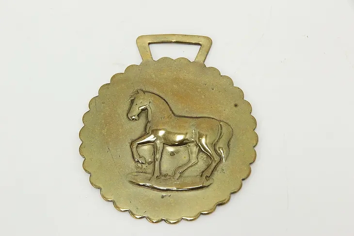 Horse Vintage Brass Harness Medallion, Horse #45897