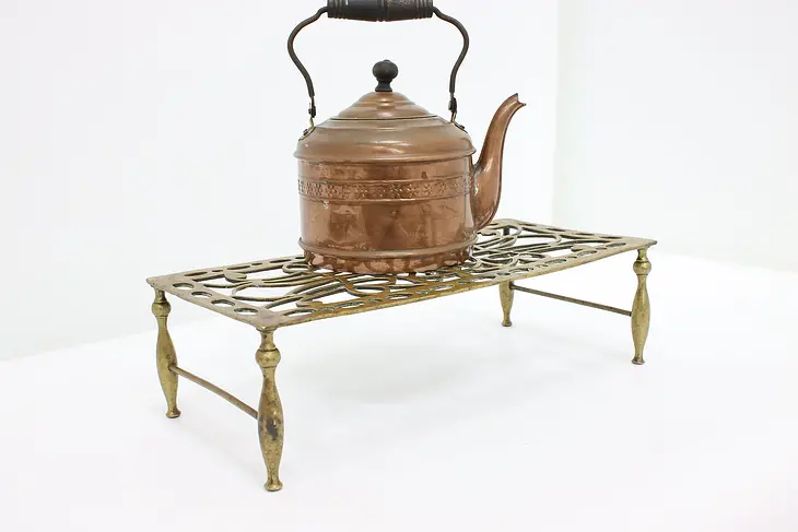 Farmhouse Antique Brass Fireplace Hearth Trivet or Stand #46967