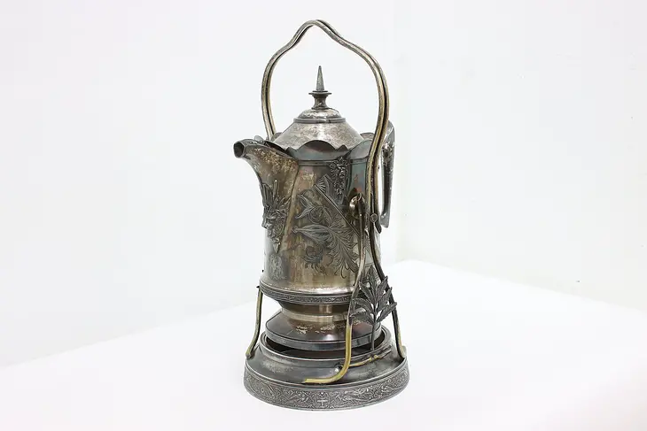 Victorian Antique Silverplate Teapot or Hot Water Pitcher #46030