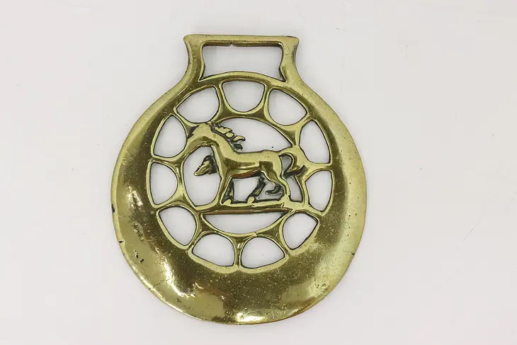 Horse Antique Brass Harness Medallion, Horse #44703
