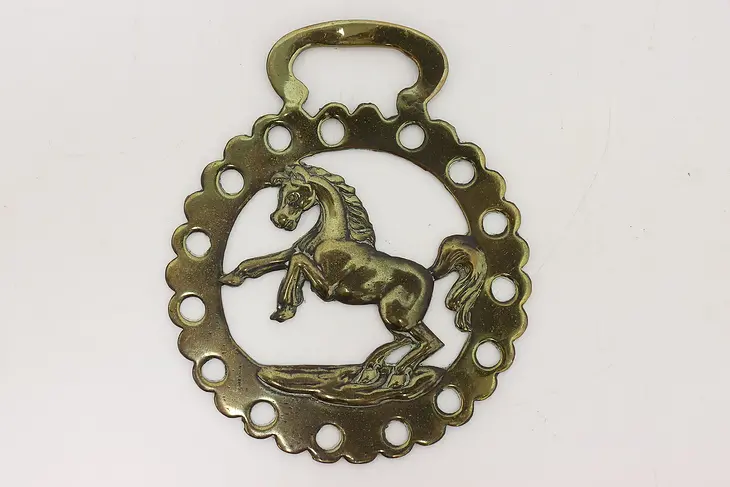 Horse Vintage Brass Harness Medallion, Mustang #45882