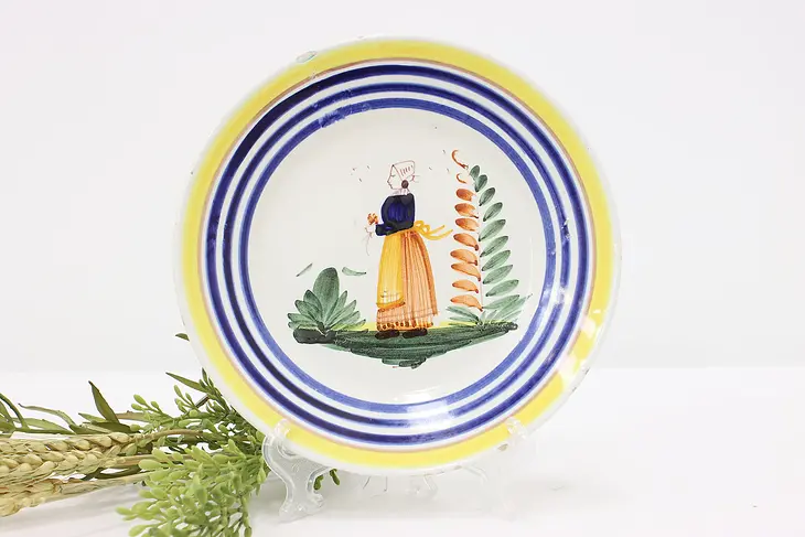 French Vintage Henriot Quimper Hand Painted Plate, Brittany #44051